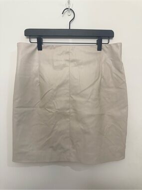 H&M Taupe Faux Leather Pencil Skirt
